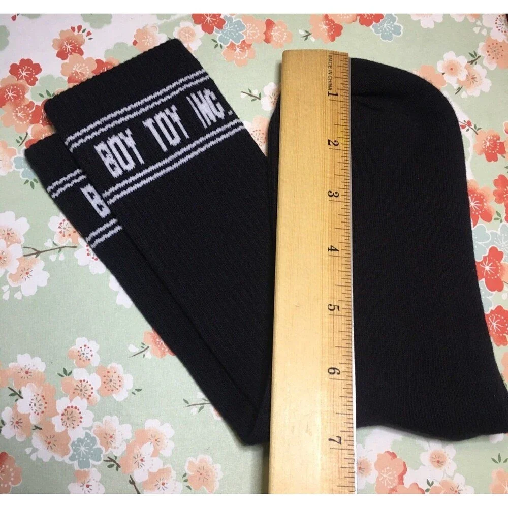 Dolls Kill Black Crew Socks Boy Toy Inc New Medium Women’s